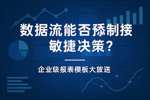 数据流能否支撑敏捷决策？企业级报表模板大放送